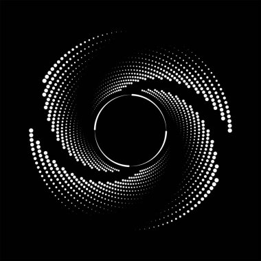 Beyaz noktalar ve çizgiler daire şeklinde
