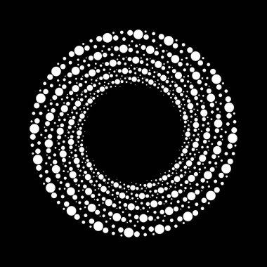 Girdap şeklinde beyaz yarım tonlu noktalı çizgiler