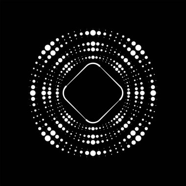 Beyaz yarım ton noktalar ve çizgiler daire şeklinde.