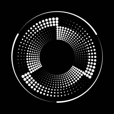 Beyaz yarım ton noktalar ve çizgiler daire şeklinde.