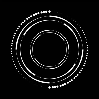 Beyaz yarım tonlu noktalar ve çizgiler spiral biçiminde