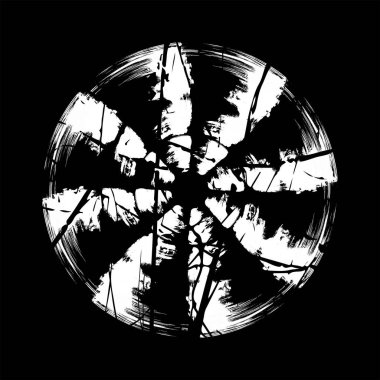 Beyaz döndürülmüş grunge fırça darbeleri