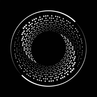 Sarmal biçimde beyaz küçük üçgenler ve çizgiler.