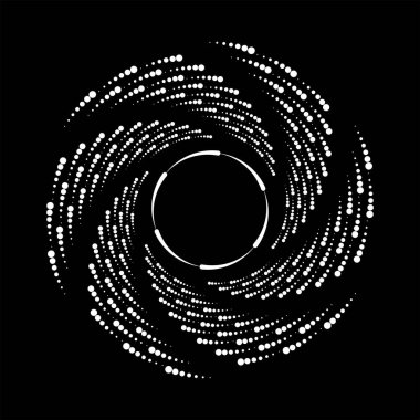 Sarmal formda beyaz vektör noktaları ve çizgiler