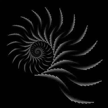 Beyaz vektörlü noktalı çizgiler sarmal formda