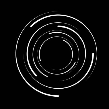 Çember biçiminde beyaz vektör hız çizgileri