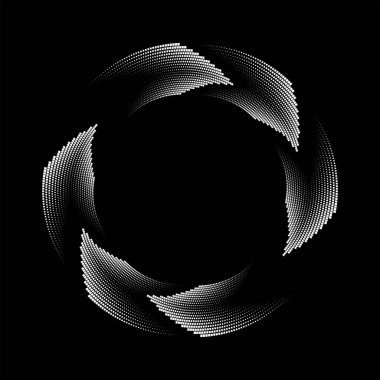 Beyaz vektör daire şeklinde küçük kareler