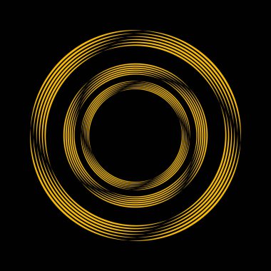 Sarı yarım tonlu çizgiler daire şeklinde