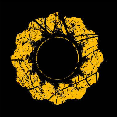 Sarı döndürülmüş pis fırça darbeleri