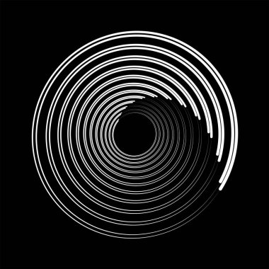 Spiral biçiminde soyut beyaz çizgiler.