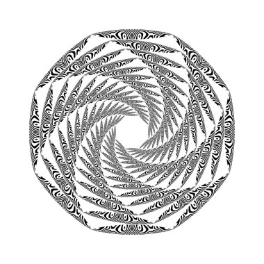 Sarmal formda soyut siyah süs çizgileri