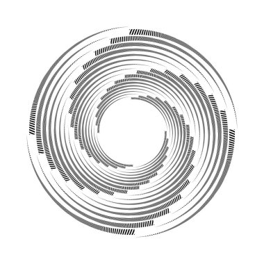 Girdap şeklinde soyut siyah süs çizgileri.