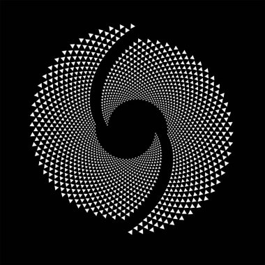 Sarmal formda soyut beyaz küçük üçgenler, vektör illüstrasyonu