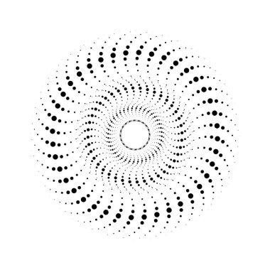 Siyah yarım tonlu noktalı çizgiler daire şeklinde