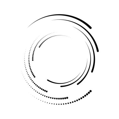 Siyah yuvarlak yarım ton noktalar ve çizgiler. vektör illüstrasyonu