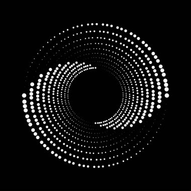 Yarım tonlu noktalar spiral şeklinde. vektör illüstrasyonu