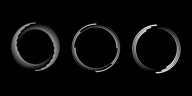 Siyah arkaplan üzerinde beyaz çizgili girdaplar. Vektör illüstrasyonu