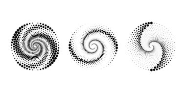 Siyah noktalı girdap şekilleri kümesi.   