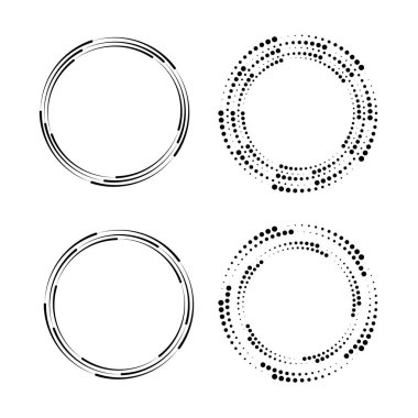 Siyah radyal hız çizgileri ve girdap şeklinde yarım ton noktalar. vektör illüstrasyonu.