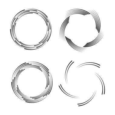 Sarmal formda siyah radyal hız çizgileri kümesi.