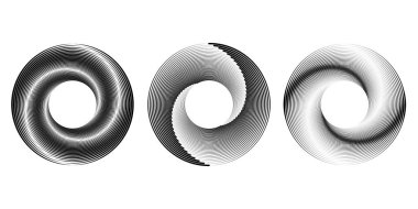 Girdap şeklinde siyah ince çizgiler. vektör illüstrasyonu.