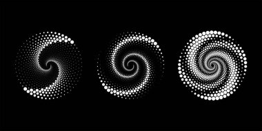 Beyaz yarım tonlu noktalı girdap şekilleri 