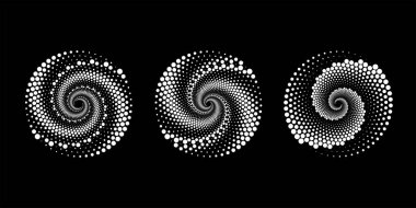 Beyaz yarım tonlu noktalı girdap şekilleri 