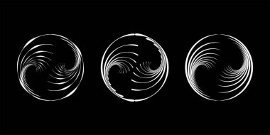 Soyut beyaz çizgili şekiller kümesi