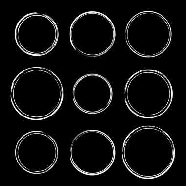 Siyah arka planda beyaz pullar var. Vektör illüstrasyonu