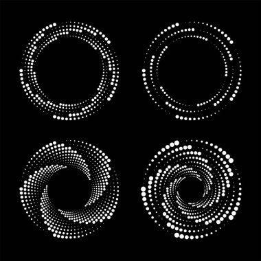 Sarmal formda yarım tonlu beyaz noktalar. vektör illüstrasyonu