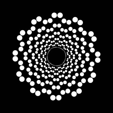 Yuvarlak biçimde beyaz noktalar ve hız çizgileri