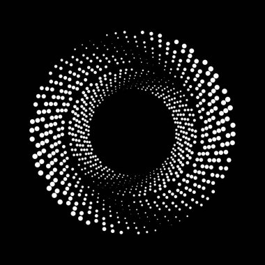 Beyaz yarım tonlu noktalar spiral şeklinde.