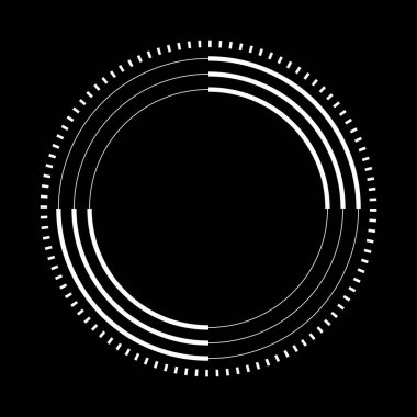 Beyaz kare noktalar ve çizgiler yuvarlak formda