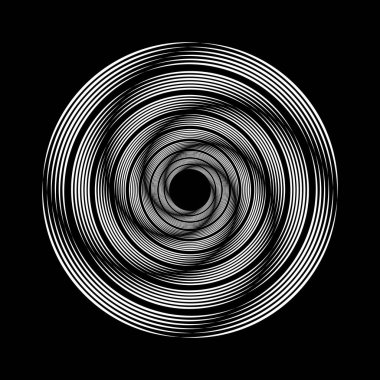 Soyut spiral şekil. Vektör elemanı. ışıldayan çizgiler