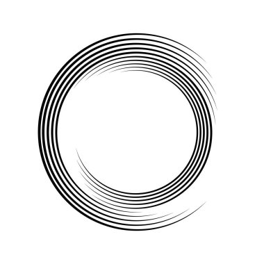 Sarmal formda soyut siyah çizgiler, vektör illüstrasyonu