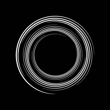 Çember biçiminde soyut beyaz çizgiler, vektör illüstrasyonu