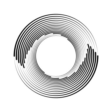Sarmal formda soyut siyah hız çizgileri, vektör illüstrasyonu