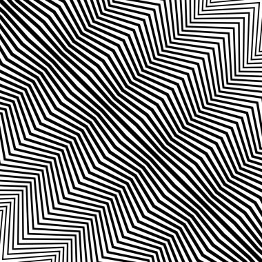 Soyut siyah eğimli zikzak çizgileri, vektör illüstrasyonu
