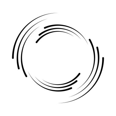 Sarmal formda soyut siyah hız çizgileri, vektör illüstrasyonu