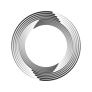 Çember biçiminde soyut siyah hız çizgileri, vektör illüstrasyonu