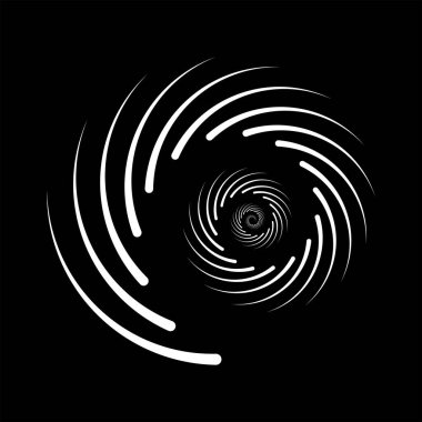 Sarmal formda soyut beyaz kavisli şekil, vektör illüstrasyonu