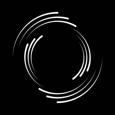 Sarmal formda soyut beyaz hız çizgileri, vektör illüstrasyonu