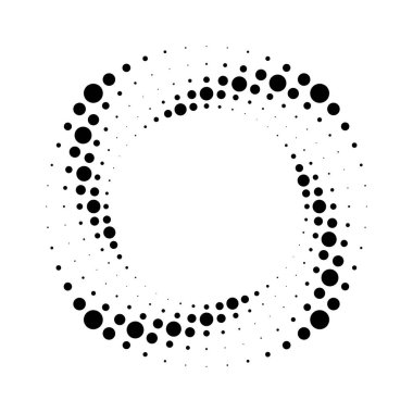 Girdap formunda siyah noktalı çizgiler, vektör illüstrasyonu