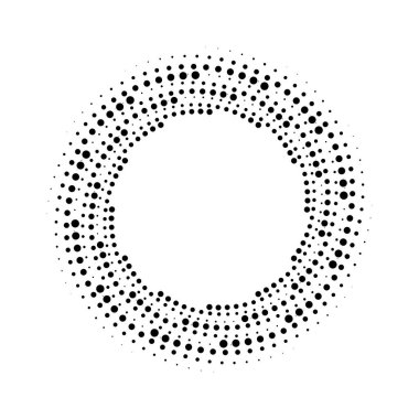 Siyah vektör yarım ton noktalar sarmal formda, vektör illüstrasyonu