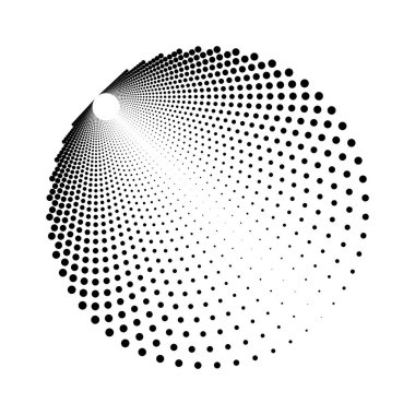 Siyah soyut çember noktalı şekil, vektör illüstrasyonu