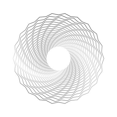 Siyah soyut girdap şekli, vektör illüstrasyonu