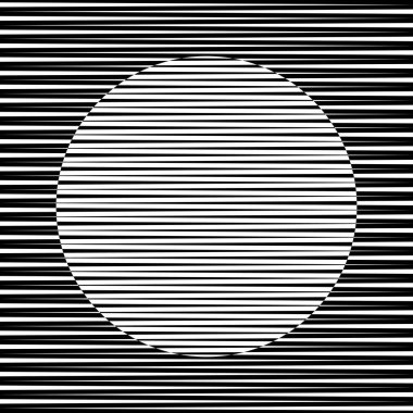 Ok formunda hız çizgileri içinde siyah ve beyaz daire şekli, vektör illüstrasyonu