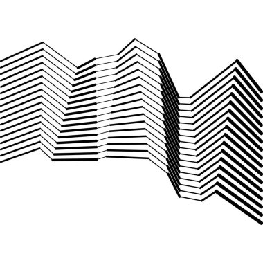 Beyaz arkaplanda siyah farklı genişlik çizgileri, vektör illüstrasyonu