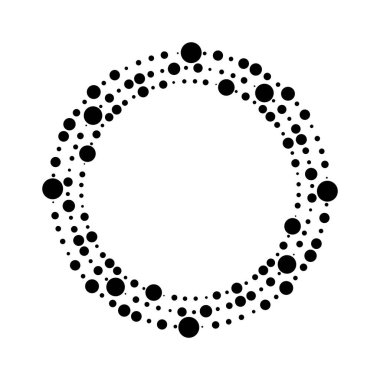 Daire şeklinde siyah noktalı çizgiler, vektör illüstrasyonu