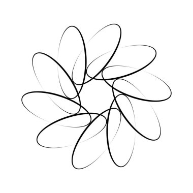 Daire şeklinde siyah elipsler, vektör illüstrasyonu